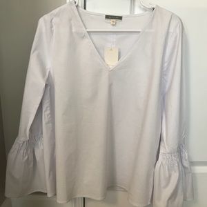 NWT Pleione Nordstrom White Bell Sleeve Blouse